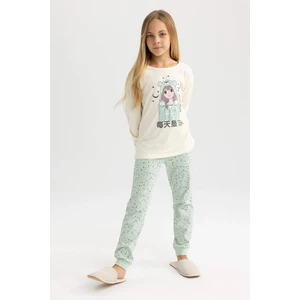Kız Çocuk Baskılı Uzun Kolu Pijama Takımı A7592A823AU
