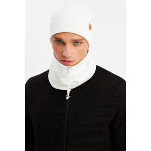 Beyaz Erkek Balıkçı Style Pamuklu Kaşkorse Terletmez Ultra Hafif Yumuşak Bere Boyunluk Takım