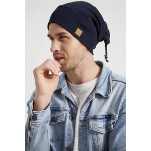 Lacivert Erkek Genç Elit Lacivert İp Şapka Bere Spor Rahat Pamuklu Kaşkorse