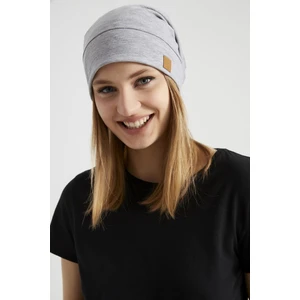 Kadın Gri İp Trendy Özel Tasarım 4 Mevsim Şapka Bere Buff Ultra Yumuşak Penye