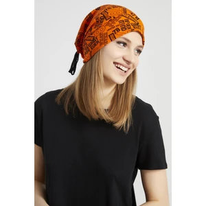 Kadın Turuncu Siyah İp 4 Mevsim Şapka Bere Buff Ultra Yumuşak Penye