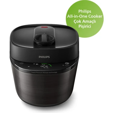 Philips All In One Cooker Elektrikli Düdüklü Tencere, 5l Kapasite 35 Farklı Program 30 Dk’da Leziz