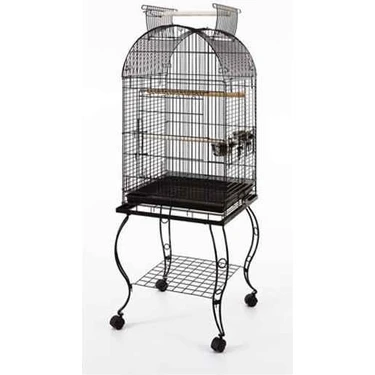 Oripet Oval Üstü Acılır Sehpalı Papağan Kafesi Siyah 51X51X152