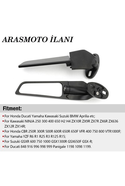 Aras Moto Motosiklet Kanat Dikiz Ayna Cf Moto Sr 250 Pulsar Rs 200 Uyumlu Arasmoto