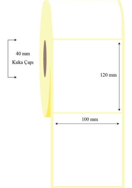 100×120 Eco Termal Barkod Etiketi ( 2RULO=900 Adet)
