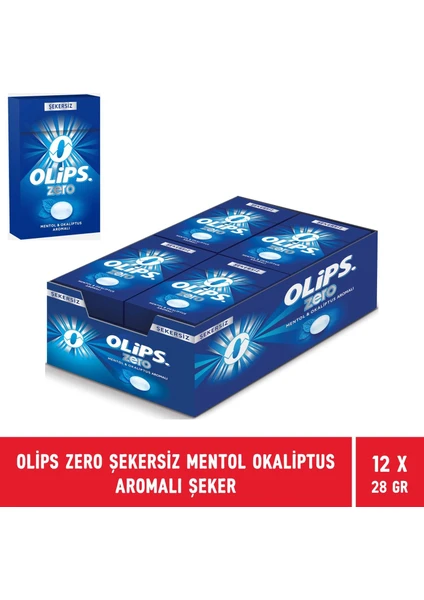 Zero Şekersiz Mentol Okaliptus Aromalı Şeker 28 gr - 12 Adet