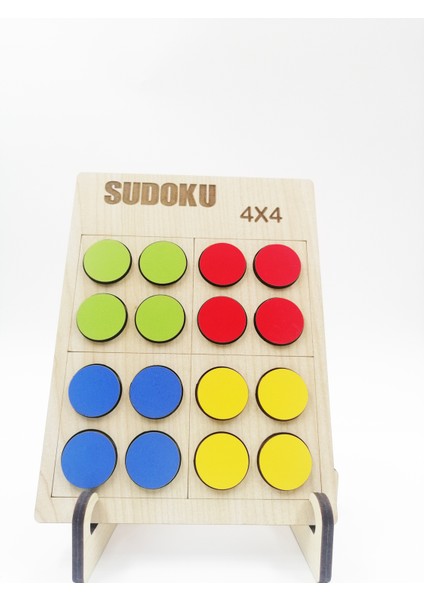 Montessori Ahşap Kolay Renkli Sudoku 4 x 4