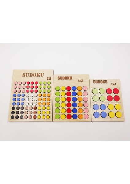 Montessori Ahşap Kolay- Orta-Zor Seviye Renkli Sudoku