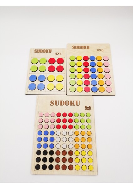 Montessori Ahşap Kolay- Orta-Zor Seviye Renkli Sudoku modelleri