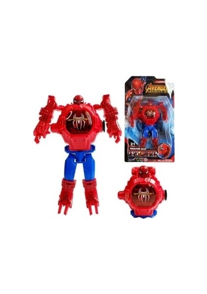 Spiderman Örümcek Adam Projeksiyonlu 3D LED Saat 24 Farklı Karakteri Duvara Yansıtır