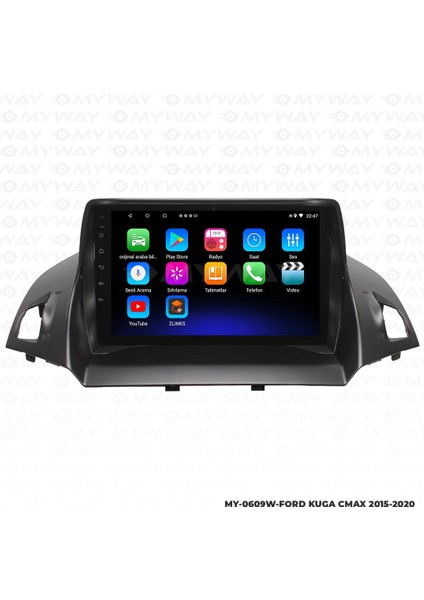Ford C-Max Android 12 Multimedya Carplay 2gb RAM+32GB HDD Navigasyon Ekran