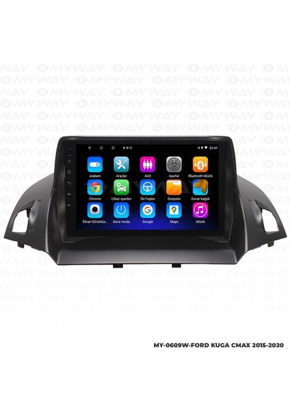 Ford C-Max Android 12 Multimedya Carplay 2gb RAM+32GB HDD Navigasyon Ekran