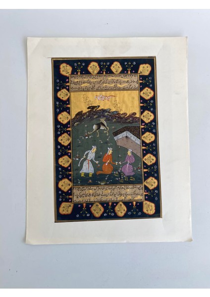 Kurultay Temalı El Yapımı Minyatür Resim 28X18 cm