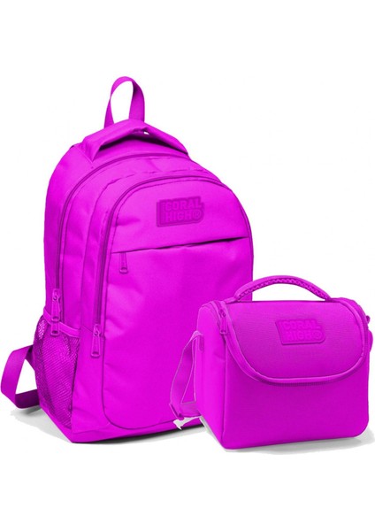 Okul Sırt Çantası ve Beslenme Çantası Kız Çocuk Pembe