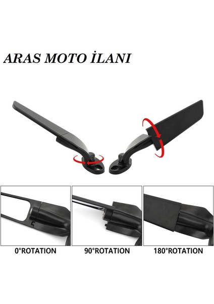 Aras Moto Motosiklet Kanat Dikiz Ayna Cf Moto Sr 250 Pulsar Rs 200 Uyumlu Arasmoto