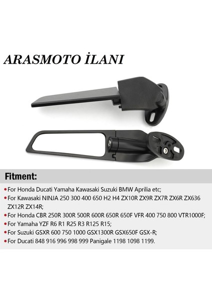 Aras Moto Motosiklet Kanat Dikiz Ayna Cf Moto Sr 250 Pulsar Rs 200 Uyumlu Arasmoto