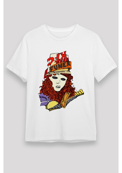 Buckethead Baskılı Beyaz Unisex Tişört - Tshirt