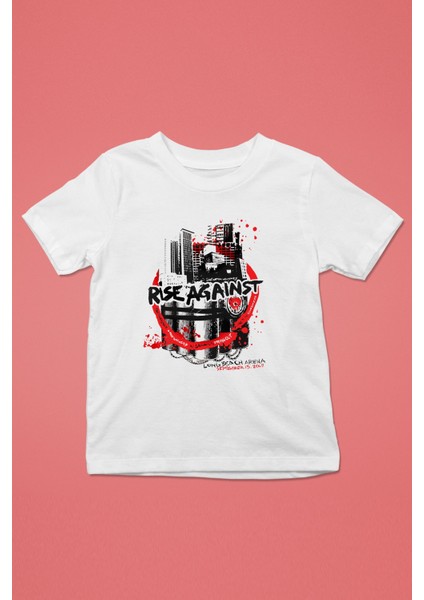 Rise Against Baskılı Unisex Beyaz Tişört