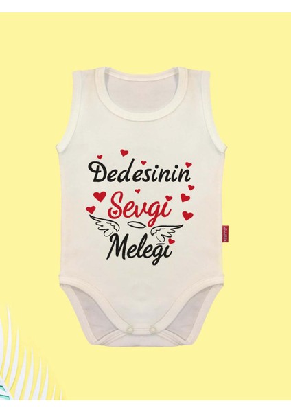 Ünisex Dedesinin & Babaanesinin Sevgi Meleği Yazılı %100 Pamuk 2'li Zıbın Set