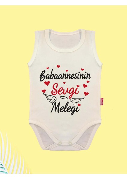 Ünisex Dedesinin & Babaanesinin Sevgi Meleği Yazılı %100 Pamuk 2'li Zıbın Set