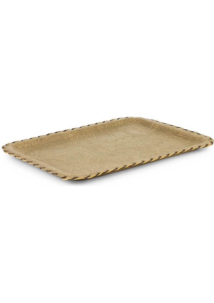 Deri Tepsi - El Yapımı 1 Adet 24X34 cm Bej LT2434