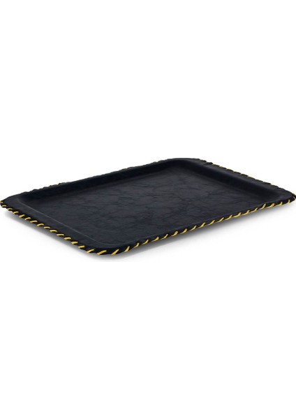Deri Tepsi - El Yapımı 1 Adet 24X34 cm Lacivert LT2434