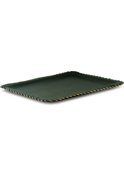 Deri Tepsi - El Yapımı 1 Adet 43X61 cm Yeşil LT4361