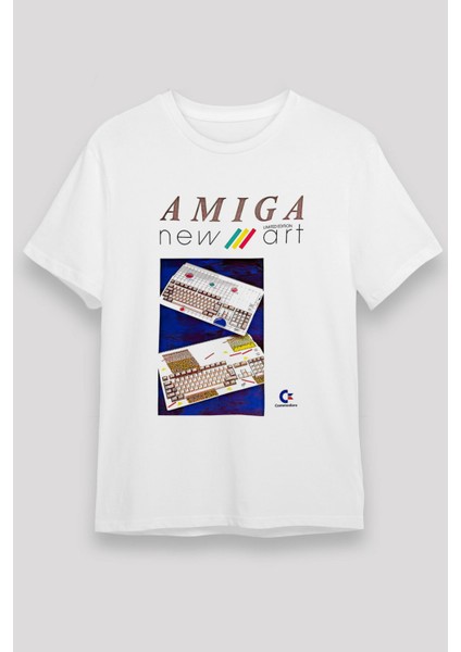 Amiga 500 Baskılı Beyaz Unisex Tişört - Tshirt