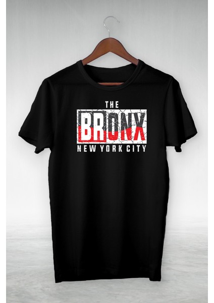 T-shirt Uomo Neverless Bronx 88 – Stampa New York City, Slim Fit Nera