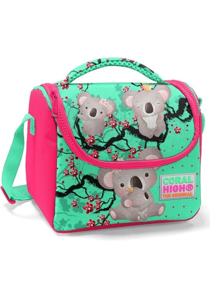 Okul Çantası ve Beslenme Çantası Seti - Kız Çocuk Yeşil Koala - USB Soketli