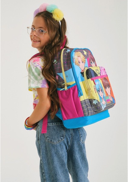 Ilkokul Çantası Seti Mavi Pembe Anime - Kız Çocuk modelleri