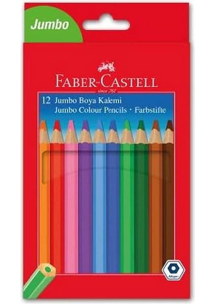Kuru Boya Jumbo Tam Boy 12 Renk 1 Paket Karton Kutu Jumbo Kuru Boya Kalemi 12 Li Canlı Renkler Boya Kalemleri