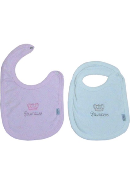 Kız Bebek 2'li Primcess Yazılı Mama Önlüğü