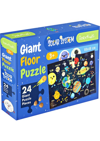 Dev Gezegenler Jumbo Yer Puzzle | Ingilizce Eğitici Solar Sistem |  24 Parça 3+ Yaş