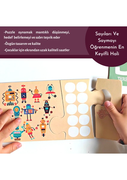 Dev Sayılar Jumbo Puzzle| Robotik Sayılar Öğrenme | 40 Parça 2+ Yaş fırsatları