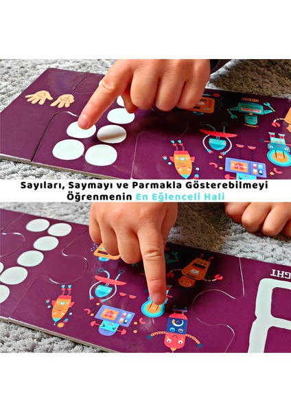 Dev Sayılar Jumbo Puzzle| Robotik Sayılar Öğrenme | 40 Parça 2+ Yaş indirimleri