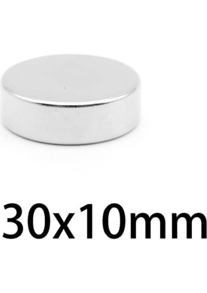 Çok Güçlü Neodyum Mıknatıs Yuvarlak 30X10 mm - Nadir Toprak Mıknatısı