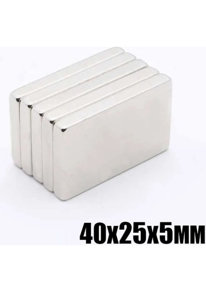 Çok Güçlü 40MM x 25MM x 5mm Köşeli Süper Güçlü Neodyum Mıknatıs fiyatları
