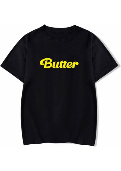 Unisex Bts Butter T-Shırt Siyah