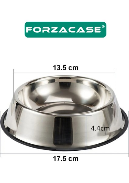 17 cm 250 ml Kedi Köpek Metal Mama ve Su Kabı - FC033