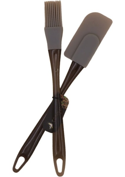 Penguen 1531 Silikon Spatula+ Fırça - Gri -96