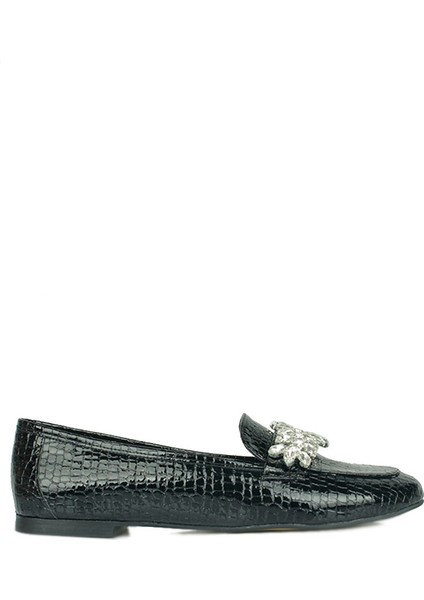 111026 066 Kadın Siyah Rugan Büyük & Küçük Numara Babet