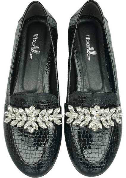 111026 066 Kadın Siyah Rugan Büyük & Küçük Numara Babet indirimleri