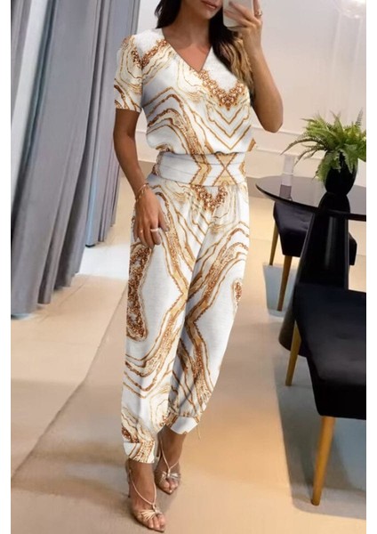 Kadın Dijital Baskılı Korse Detaysandy Kumaş Ikili Takım