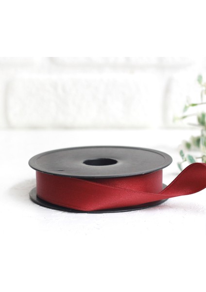 Bordo saten kurdele, 25 mm 10 metre
