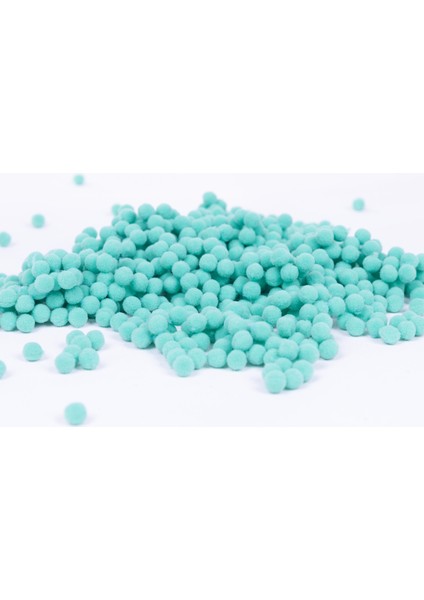 Peluş ponpon, 6 mm 100 adet Mint