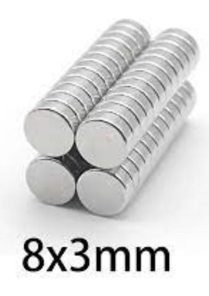 8mm x 3mm Yuvarlak Güçlü Neodyum Mıknatıs Magnet fiyatları
