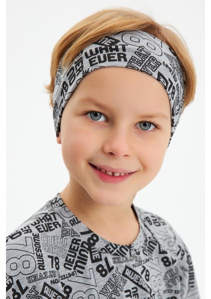 Gri-Gri Erkek Çocuk Pamuklu Penye Oversize Gri T-Shirt Bandana 2'li Takım fiyatları
