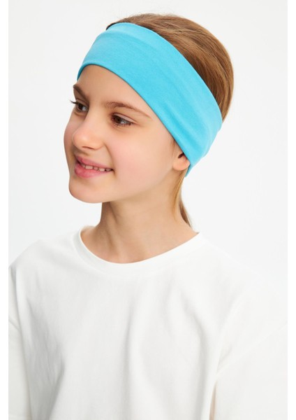 Aqua-Beyaz Kız Pamuklu Penye T-Shirt Bandana 2^li Takım -Spor Rahat Best Of Koleksiyon 3 fiyatları