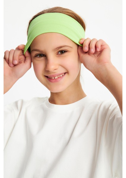 Fıstık YeşiliBeyaz Kız Pamuklu Penye T-Shirt Bandana 2^li Takım -Spor Rahat Best Of Koleksiyon 3 fiyatları